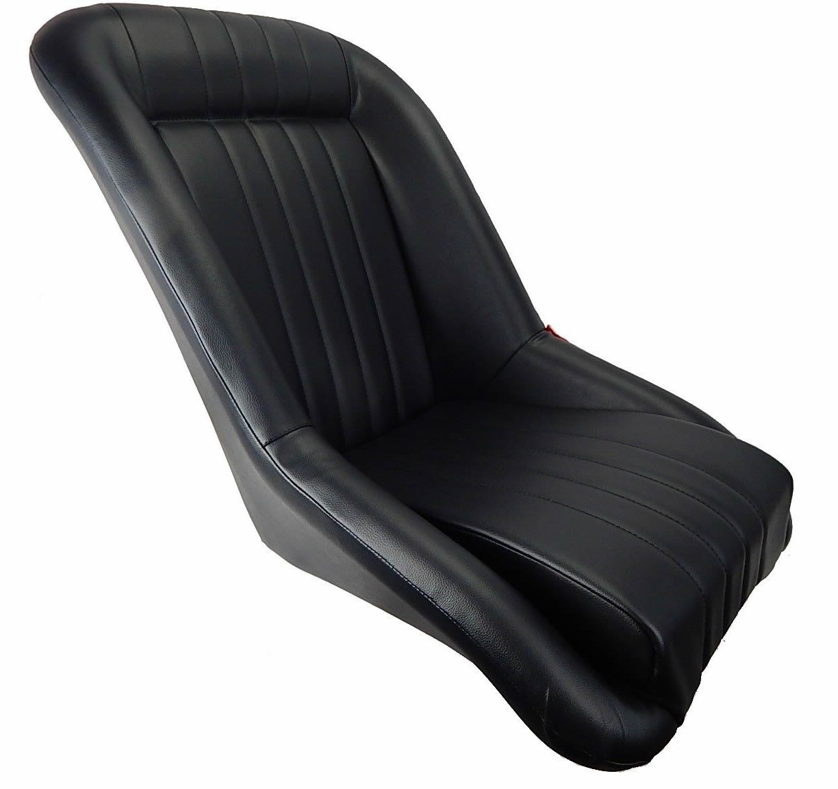 Classic Low Back Pair 2 x Black Leather Car Bucket Seats Hot Rod NEW