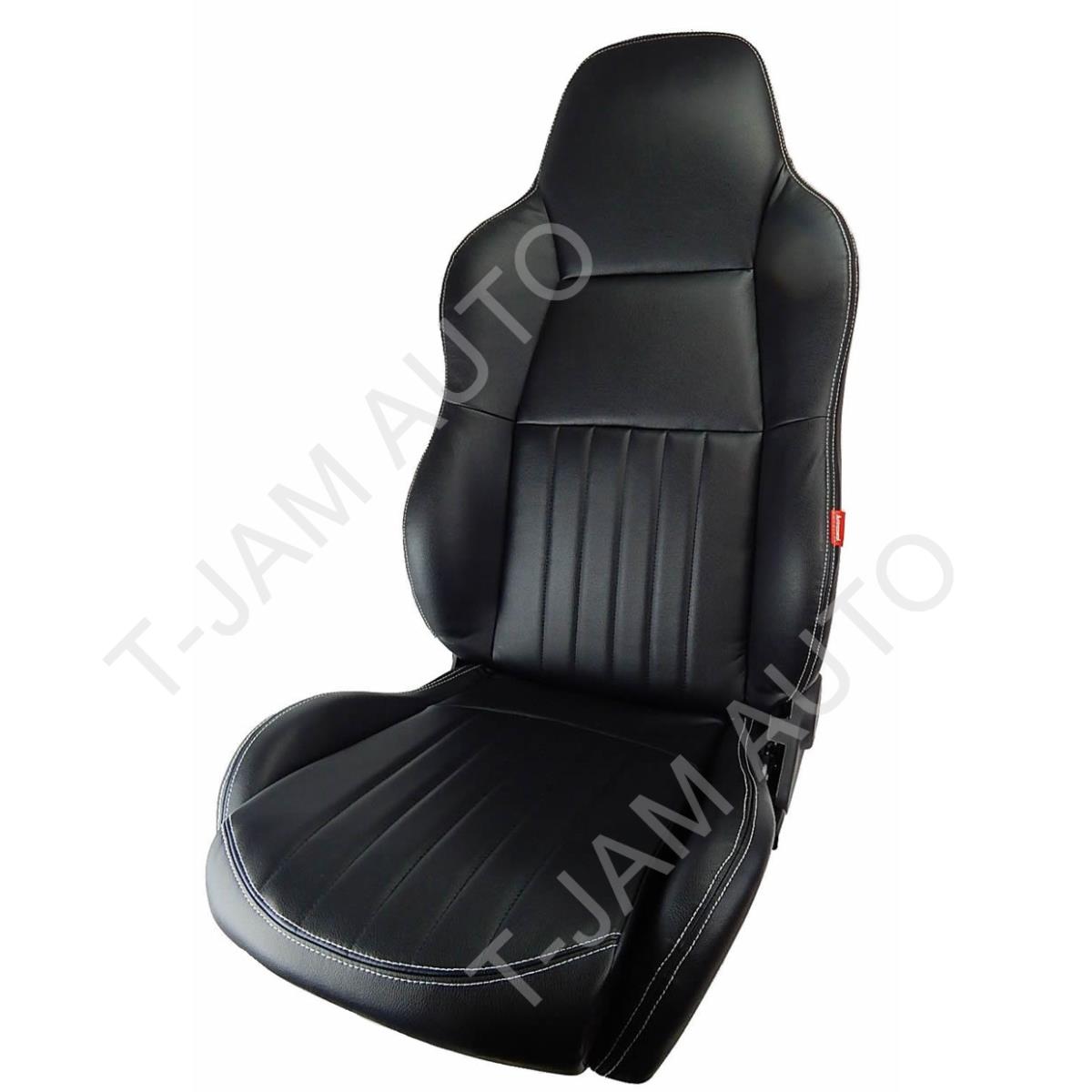 Classic High Back Pair 2 x Black Leather Car Bucket Seats Holden NEW