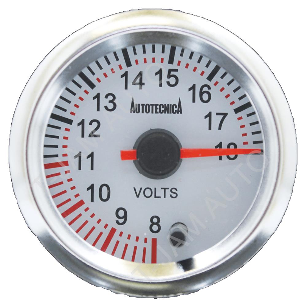 VOLTS METER Gauge 52mm Analogue Gauge by Autotecnica 7 Colours guage 12