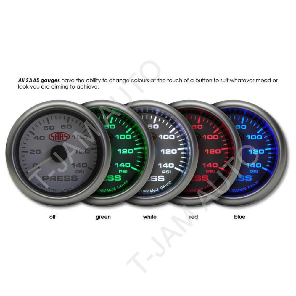 SAAS Genuine Diesel Turbo Boost Gauge Black Face 020 PSI 52mm eBay